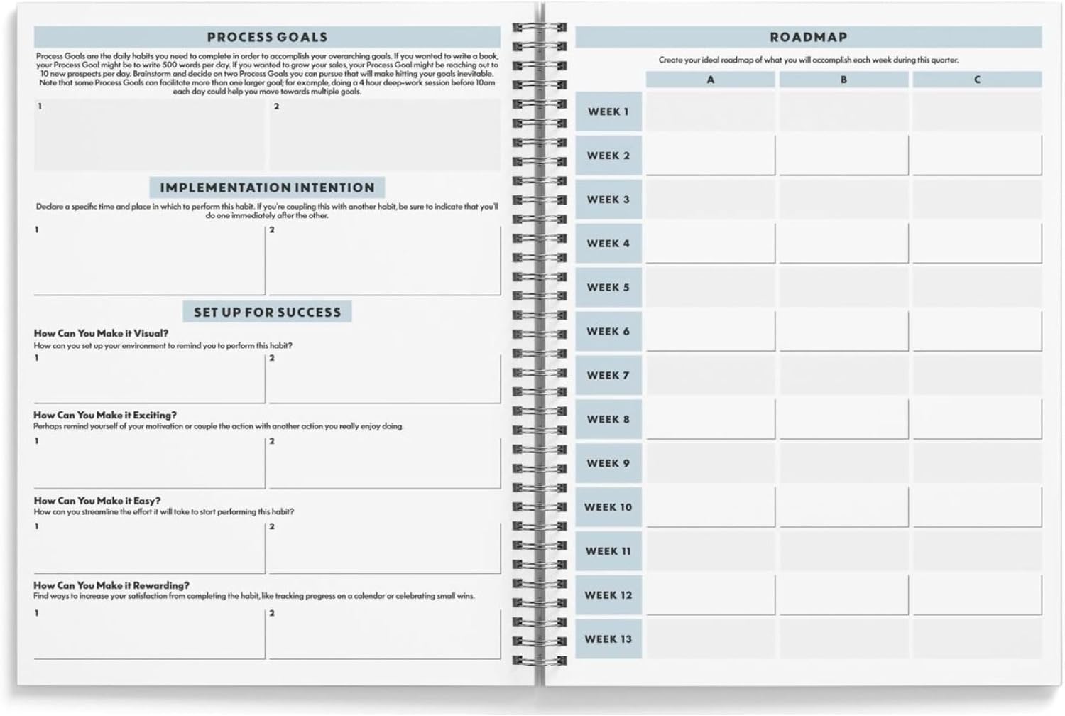 Panda Planner Ultimate 6 Month Productivity Bundle - Spiral Planner with Goal Setting, Monthly, Weekly & Daily Pages and Timer For Increased Focused with Classic Notebook image 5