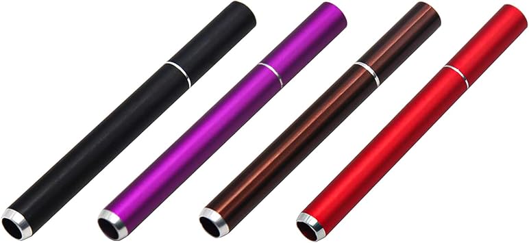 4 Pack Metal Snuff Straw Portable Mini Snorter Sniffer Pipe Snuff Tube Dispenser Random Color
