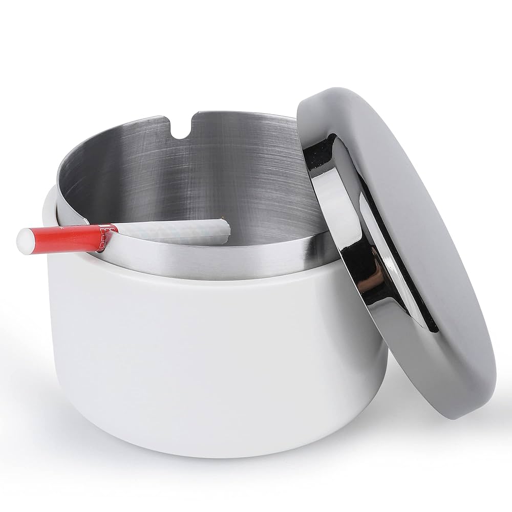 Amazon.co.jp: スモークレス灰皿 蓋付き アッシュトレー 内側