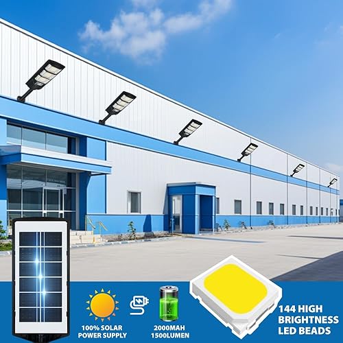 Miniatura 2 de Luces solares impermeables para exteriores, paquete de 6, luces solares de inundación, sensor de movimiento del atardecer al amanecer, luces LED de