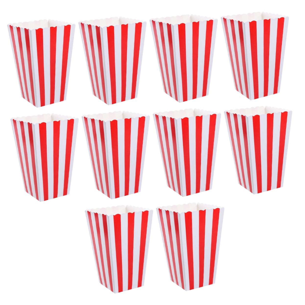 Garneck 10Pcs Popcorn Boxes with Stripe Patterns Treat Containers Nights Showers and and Design for Snacks and Goodies