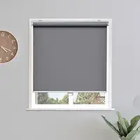 Persianas de rolo blackout sem fio para janelas, cortinas de escurecimento de ambiente com isolamento térmico fácil de instalar para sala de estar, quarto, casa, escritório, banheiro cinza 58,4 cm L x 182,8 cm A
