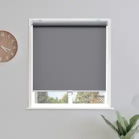 Persianas de rolo blackout sem fio para janelas, cortinas de escurecimento de ambiente com isolamento térmico fácil de instalar para sala de estar, quarto, casa, escritório, banheiro cinza 58,4 cm L x 182,8 cm A