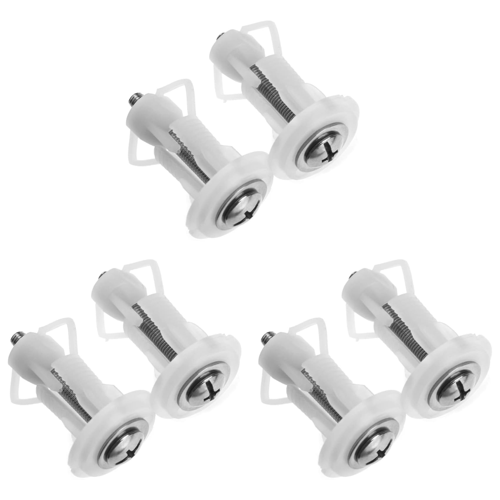 Vjsujehgy 6Pcs Top Fix Toilet Cover Seat Screws Well Nut Pan Fixing WC Blind Hole Fitting Kit for Universal Toilet Seat Hinges