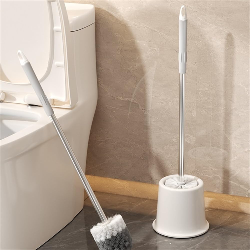Cepillo de baño Mango Largo for el hogar, Cepillo Limpieza for, for Inodoro en Cuclillas Escobillero(Grey)