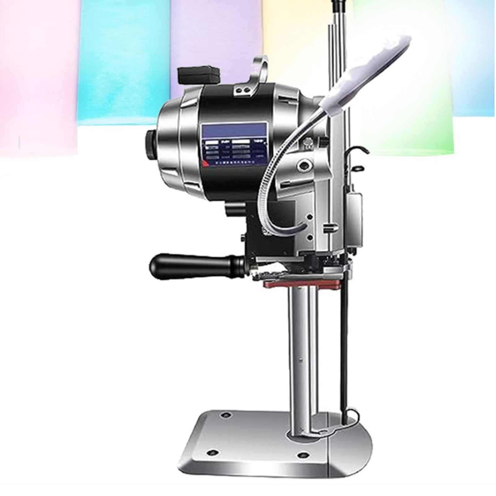 Cortador eléctrico de tela con luz LED, cuchilla de afilado automático para cuero, alfombras, goma, corte de cartón
