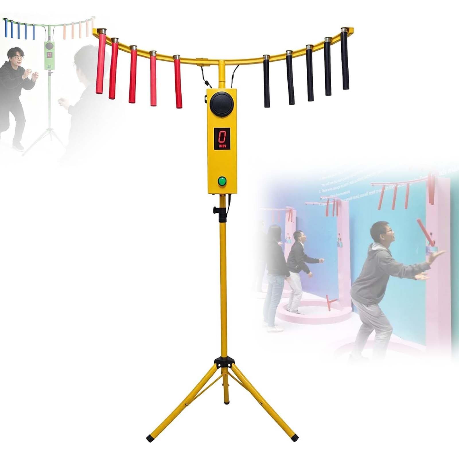 DPLWJPP Portable Reaction Speed Training Arcade Game Drop Stick Challenge Game Machine Arcade Game Catch Stick for Party Rentals Carnivals Enhance Hand Eye Yellow