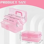 Plastic Storage Bins, Glitter Three-Layer Multipurpose Art & Craft Tool Storage Box Organizer, Medicine Cosmetic Art Supply Box for Home Storage, Makeup, Hair Accessories, Painting Tools - Pink