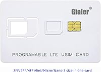 Vista 5 de Tarjeta SIM programable grabable 4G LTE WCDMA GSM Nano Micro 2FF 3FF 4FF Tarjeta USIM en blanco para operador de telecomunicaciones (10 piezas)