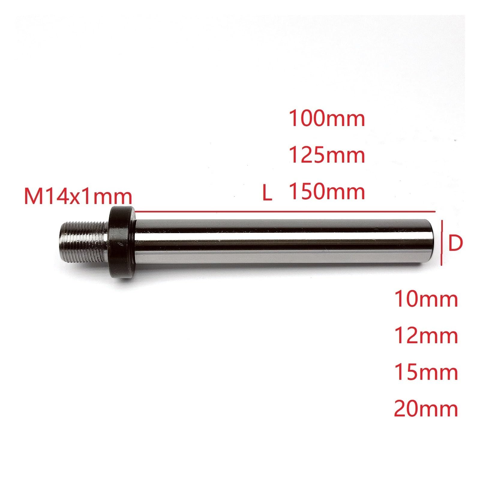 Solido M14x1mm M14 Filo Mandrino Albero Bar Gambo Arbor Tornio di Legno Paletta Fit Mini K01-50 K02-50 K01-65 K02-65(D20-L125)