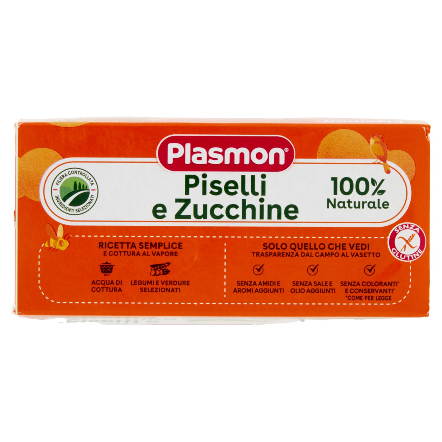 Plasmon Piselli e Zucchine, 12x (2x 80g), Mit ausgewählten Zutaten, 100% natürlich, Ohne Stärken und Salz hinzugefügt + Italian Gourmet polpa 400g