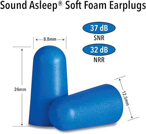 Miniatura 2 de Macks Sound Asleep - Tapones para los oídos de espuma suave 12 pares 32 dB de alto NRR cómodos tapones para los oídos para dormir roncar viajar y