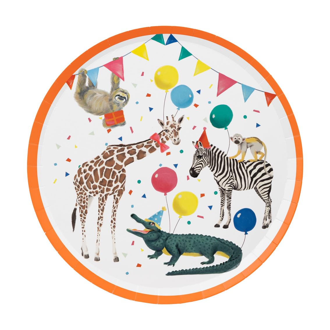 Talking Tables 8 x Safari Animal Themed Paper Plates for Girls & Boys Birthday or Baby Shower | Jungle Zoo, Madagascar Friendly Disposable Dishes for Kids Eco Choice, Berry