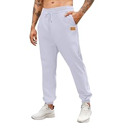 Mens Jogger Sweatpants with Pockets Baggy Fleece Jogging Pants Casual Straight Leg Drawstring Workout Gym Pants