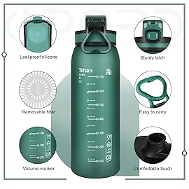 Opard 30oz Sports Water Bottle with Leak Proof Flip Top Lid BPA Free Tritan Reusable Plastic for Gym and Outdoor