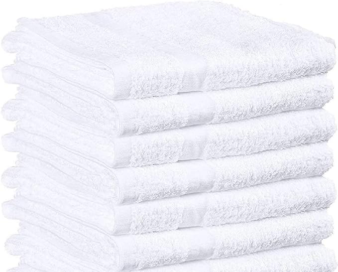 Towels N More 6 Pcs New Gym Towels 20x40 White 100 Cotton Loop Terry