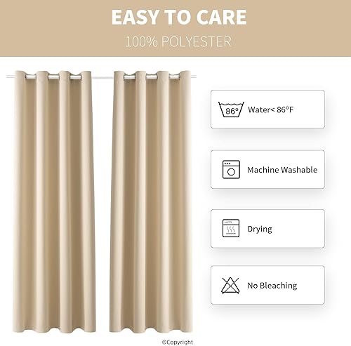 Miniatura 7 de DIVA EN CAMINO DEC Cortina de patio para exteriores, impermeable, oscurecimiento, con aislamiento térmico, cortinas interiores para dormitorio,