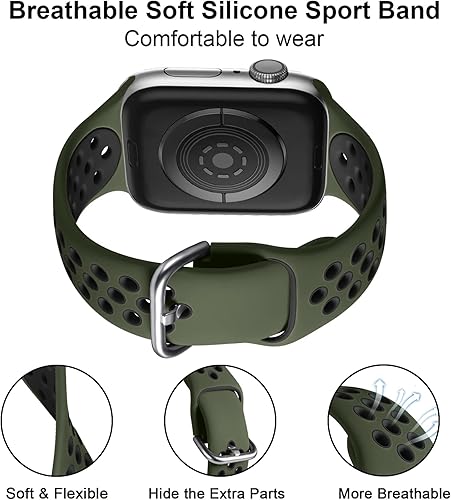 Miniatura 2 de Lerobo Paquete de 3 correas compatibles con Apple Watch Series 8 7 6 5 4 3 2 1 SE Ultra Band de 1.929 in, 1.772 in, 1.732 in, 1.654 in, 1.614 in,