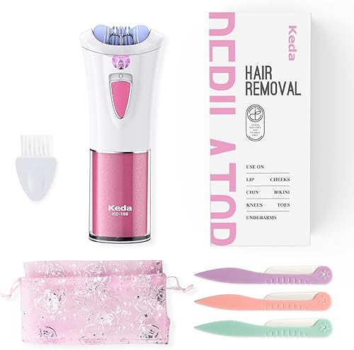 Miniatura 7 de Depiladoras inalámbricas para vello facial con luz LED, mini depiladora eléctrica para cara, bikini, pierna, brazos