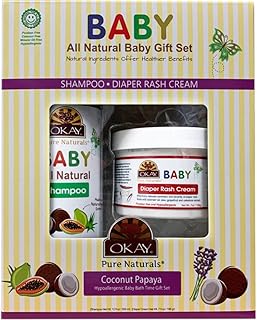 Sponsored Ad - OKAY Pure Naturals- 2pc All-Natural Baby Gift Set (Baby Shampoo 12oz, Baby Diaper Rash Cream 7oz)