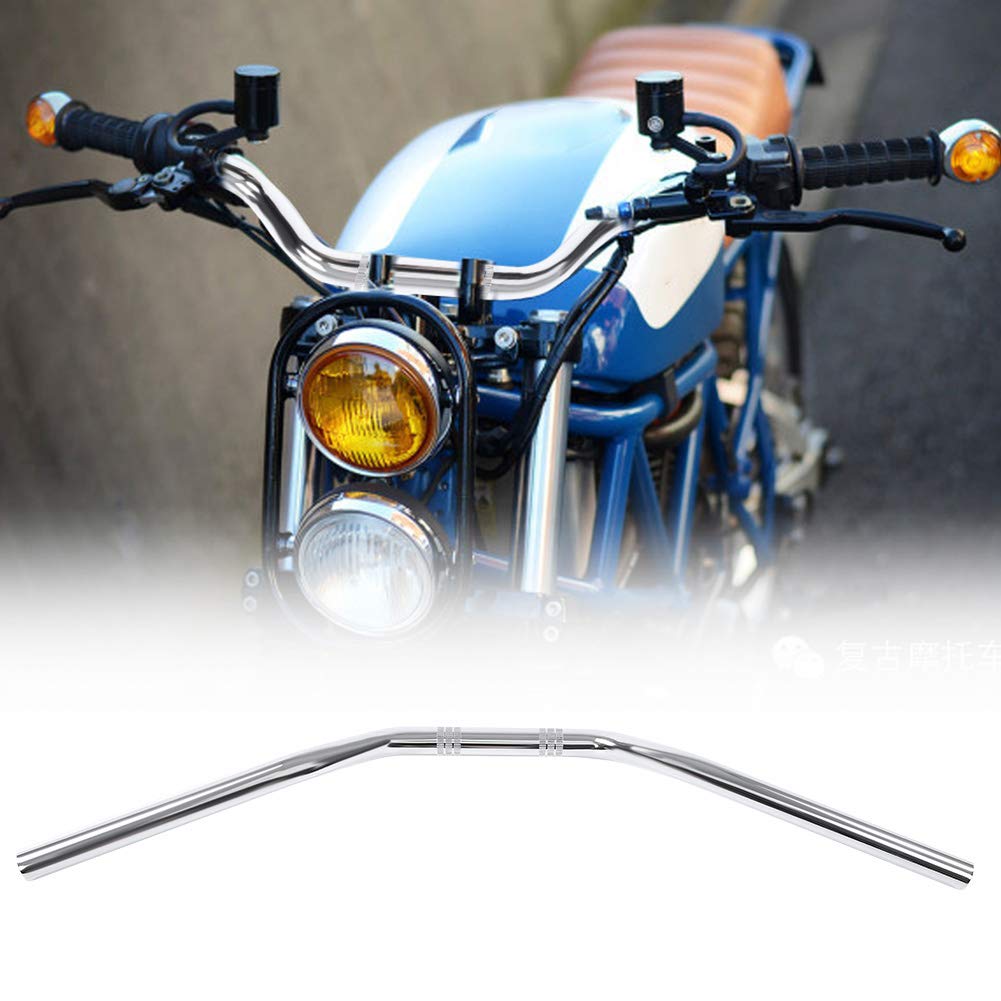 KIMISS 22mm Drag Bar for Motorcycle - Chromowana Stalowa Kierownica Motocyklowa, Tracker Handlebar