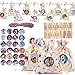 TATAFUN Calendario de Adviento, Set de 24 Bolsas de Yute para Rellenar con 24 Chapas Botón Calendario de Adviento Casero, Bolsa de Regalo Navidad Decoración (24 Pcs -3 Patrones)