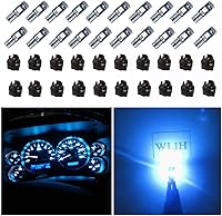 Vista 11 de WLJH - Paquete de 20 bombillas LED 74 para salpicadero, superbrillantes, T5, 2721, 37, 70, 286, cuña, enchufe de giro para panel de instrumentos