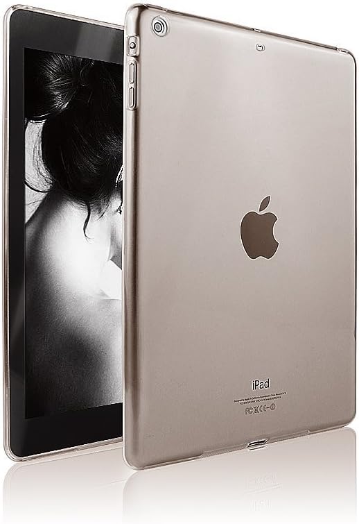 iPad Air Case-Veing Grip Flexible Soft Transparent TPU Rubber Back Cover for iPad Air 1 / iPad 5 Air Bounce Shockproof Technology-Translucent Black(Not Compatible with iPad Air 2)