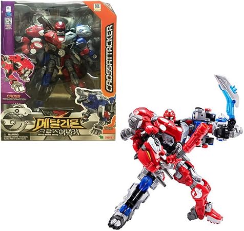 Amazon Young Toys Metalions クロスアタッカーディアーウルフ サーベルトゥーン 2イン1 変形ロボット アクションフィギュア 男の子 子供 青と赤 ロボット 子ども向けフィギュア おもちゃ