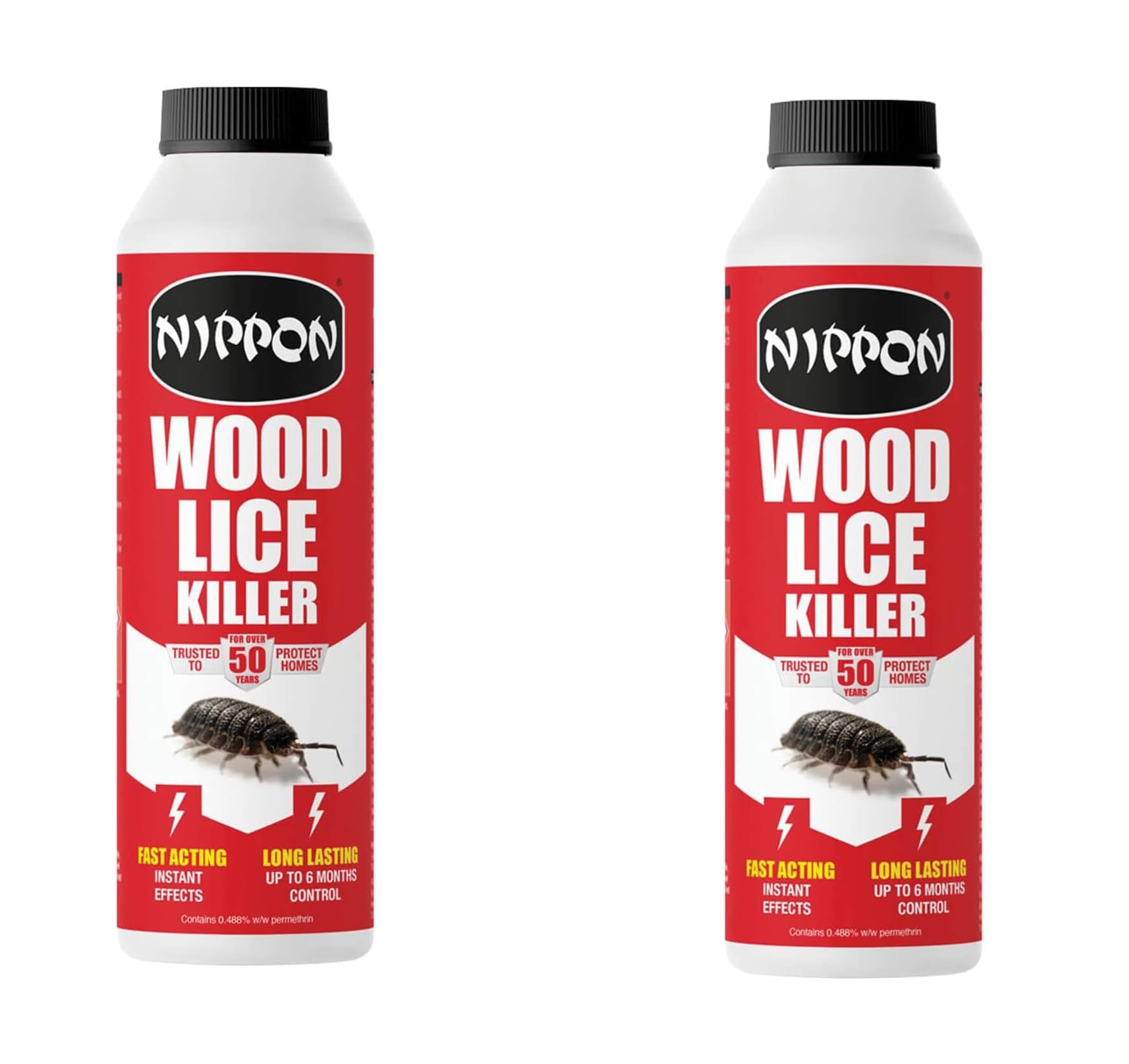 Nippon Woodlice Killer Powder - crawling insects - woodlice, wasps, cockroaches, beetles, earwigs, silverfish and other crawling insects Indoor & Outdoor 150g (Pack of 2)