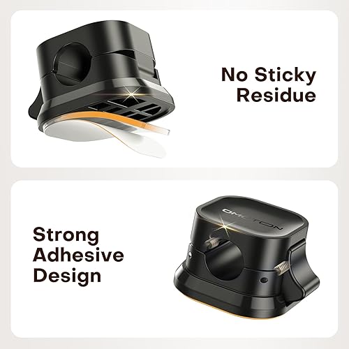 Miniatura 3 de Paquete de 6 organizadores de cables, 1s Lock Dual Spring Clips adhesivos para cables - OMOTON Cable Holder Clips de alambre, gestión de cables