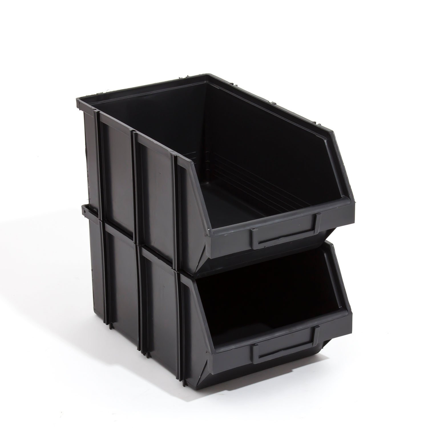 Set 50 box contenitori di stoccaggio sovrapponibili Modulbox 35 x 21 x 16 cm, mis.3 colore: nero