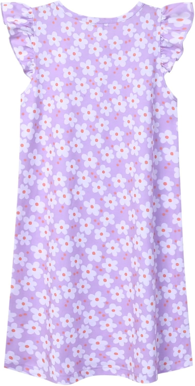 Jxstar Nighggowns for Girls Pajamas Princess Sleepwear Flutter Sleeve Dresses - Image 2
