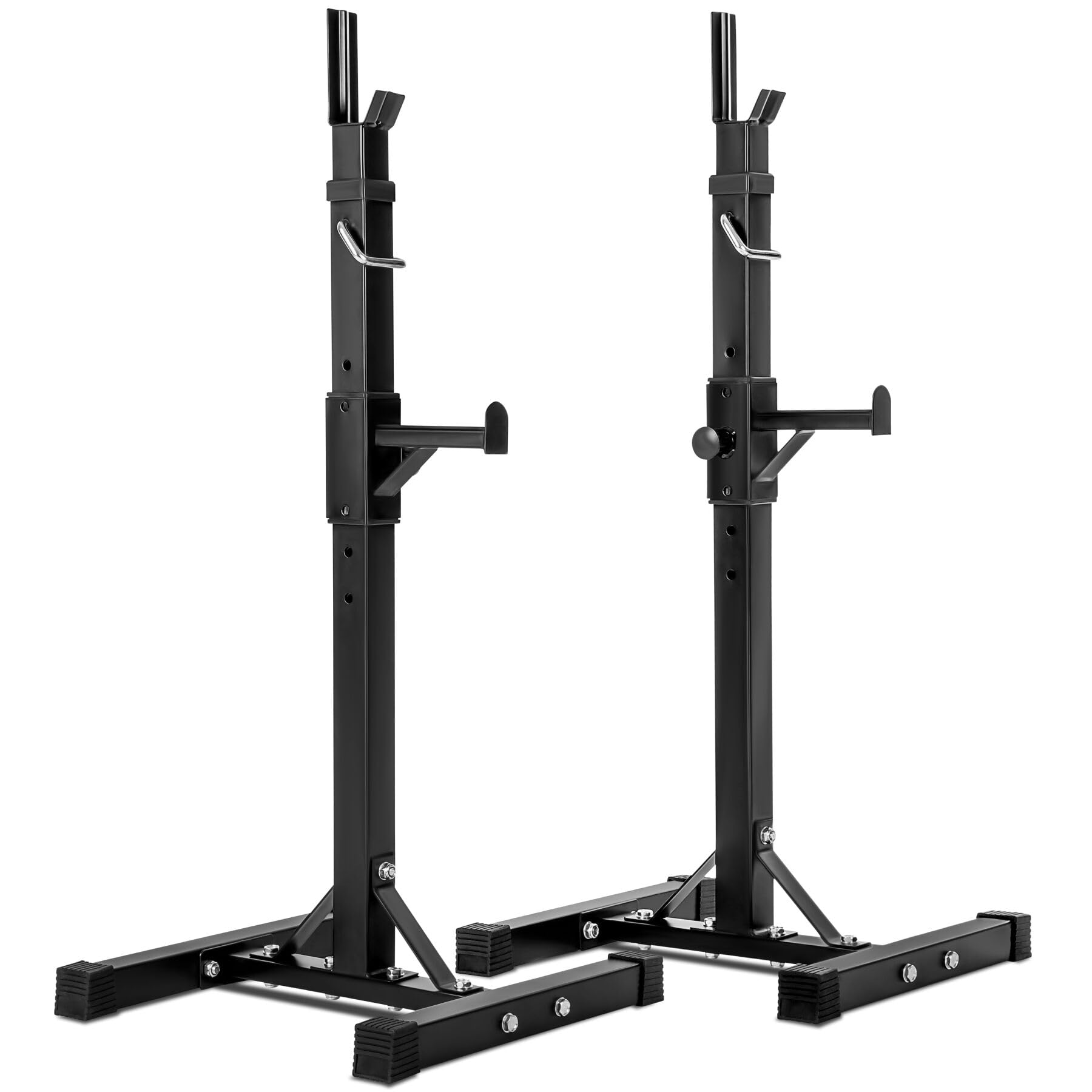tectake® Supporto per Bilanciere Regolabile fino a 150 kg, Porta Bilanciere Palestra con Altezza Regolabile, Rack Squat per Pesi Palestra a Casa, Home Gym Sicura e Pratica, Nero