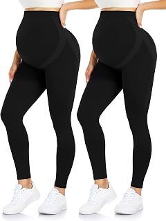 Maternity Leggings Over The Belly Buttery Soft Casual Capri Leggings for Women Non-See-Through Yoga Pants Tights