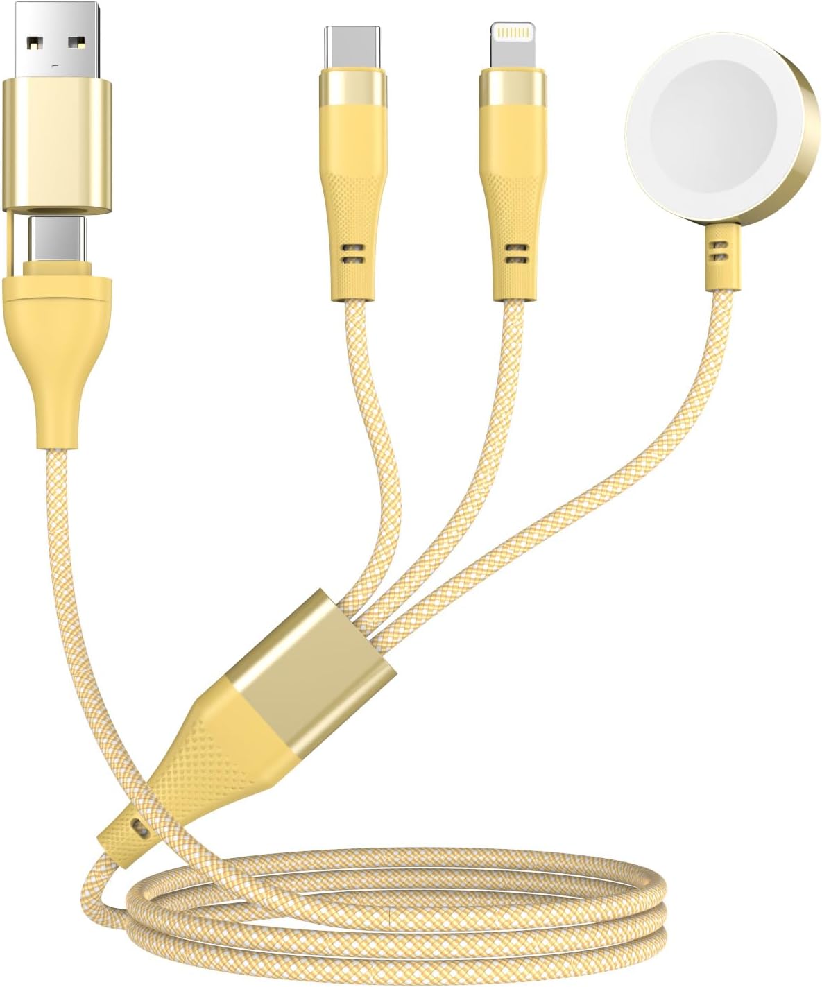 Multi Charging Cable for Apple Watch Charger Fast Charging,for iWatch & iPhone Charger Compatible with iWatch Ultra/Series 10/9/8/7/6/SE2/5/4/3/2 & iPhone 16/15/14/Galaxy-4FT