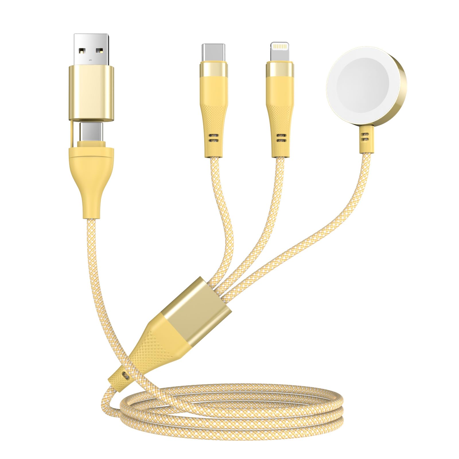 Portable 3 in 2 Multi Charging Cable for Apple Watch Charger Fast Charging,for iWatch & iPhone Charger Compatible with iWatch Ultra/Series 10/9/8/7/6/SE2/5/4/3/2 & iPhone 16/15/14/Galaxy-4FT