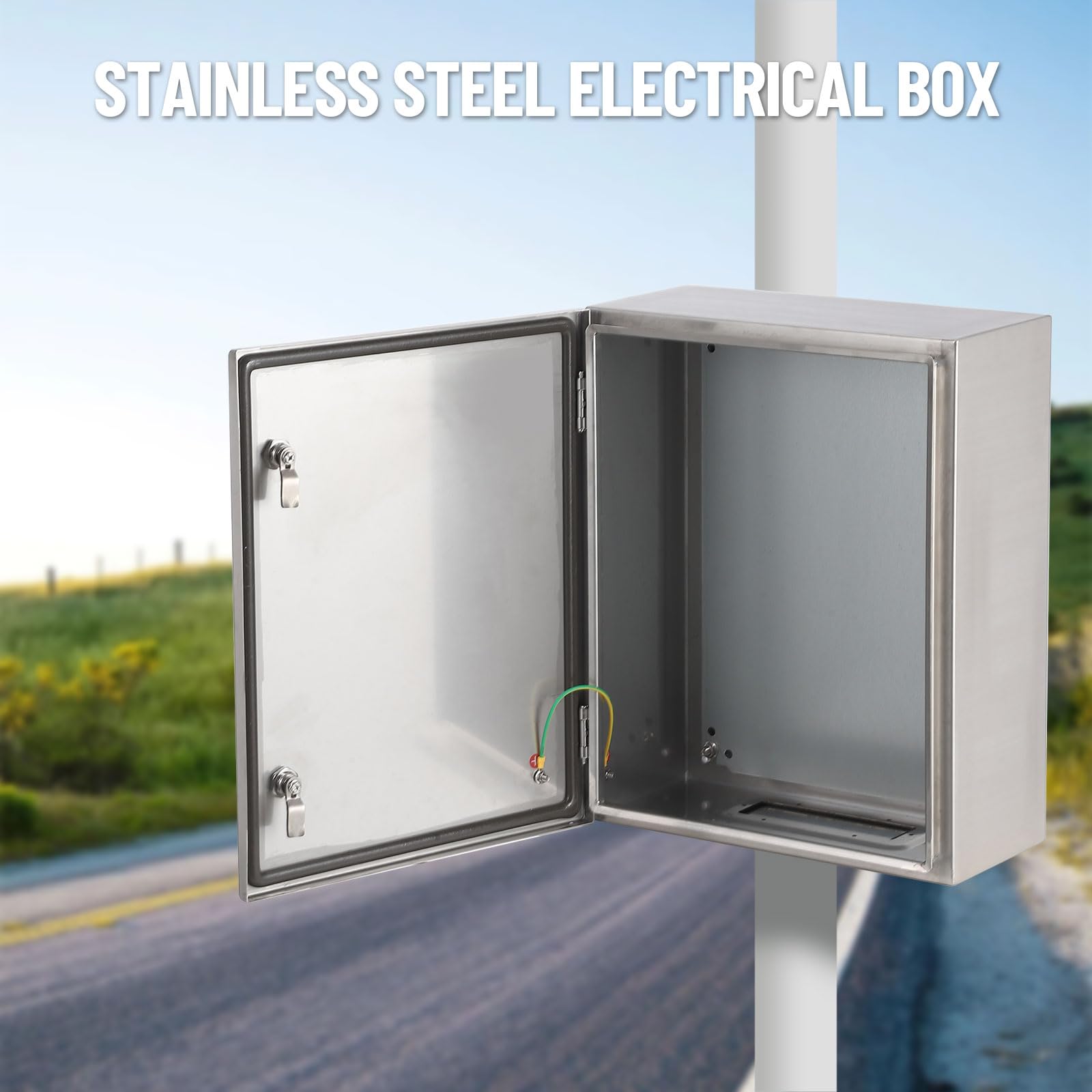 Garvee Boîte de dérivation électrique extensionérieure inox 304 étanche IP65 - Couvercle à charnière, serrure - Résistante à la corrosion/poussière - Pour installation intérieure/extensionérieure -