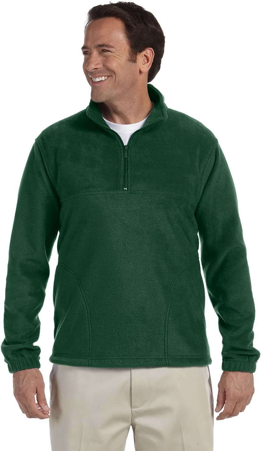 Harriton 8 oz. Quarter-Zip Fleece Pullover, Large, HUNTER