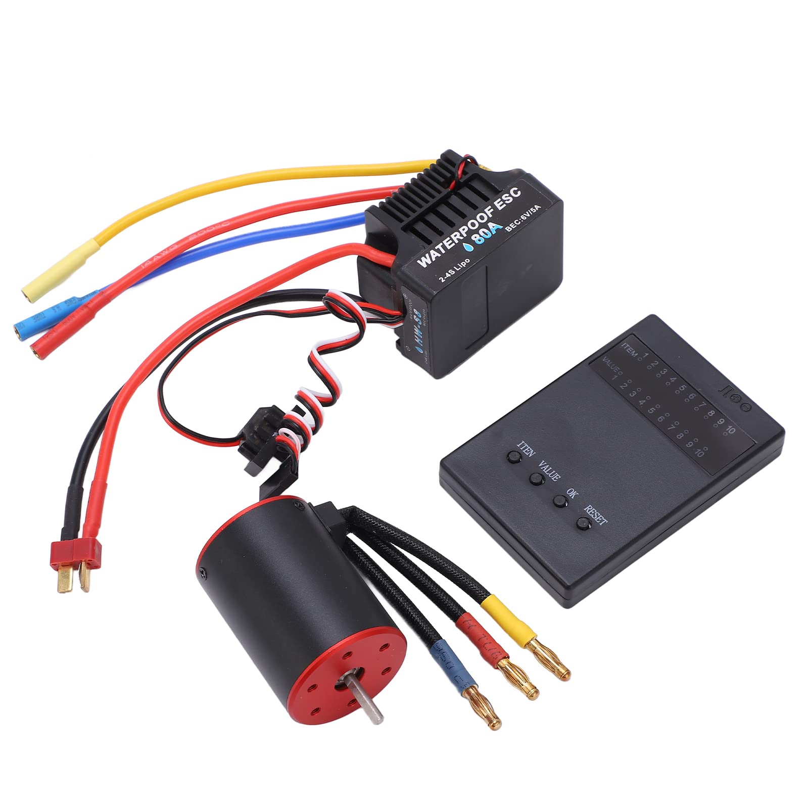 Alomejor Zestaw ESC Silnika Bezszczotkowego 80A 3100KV do Samochodu RC