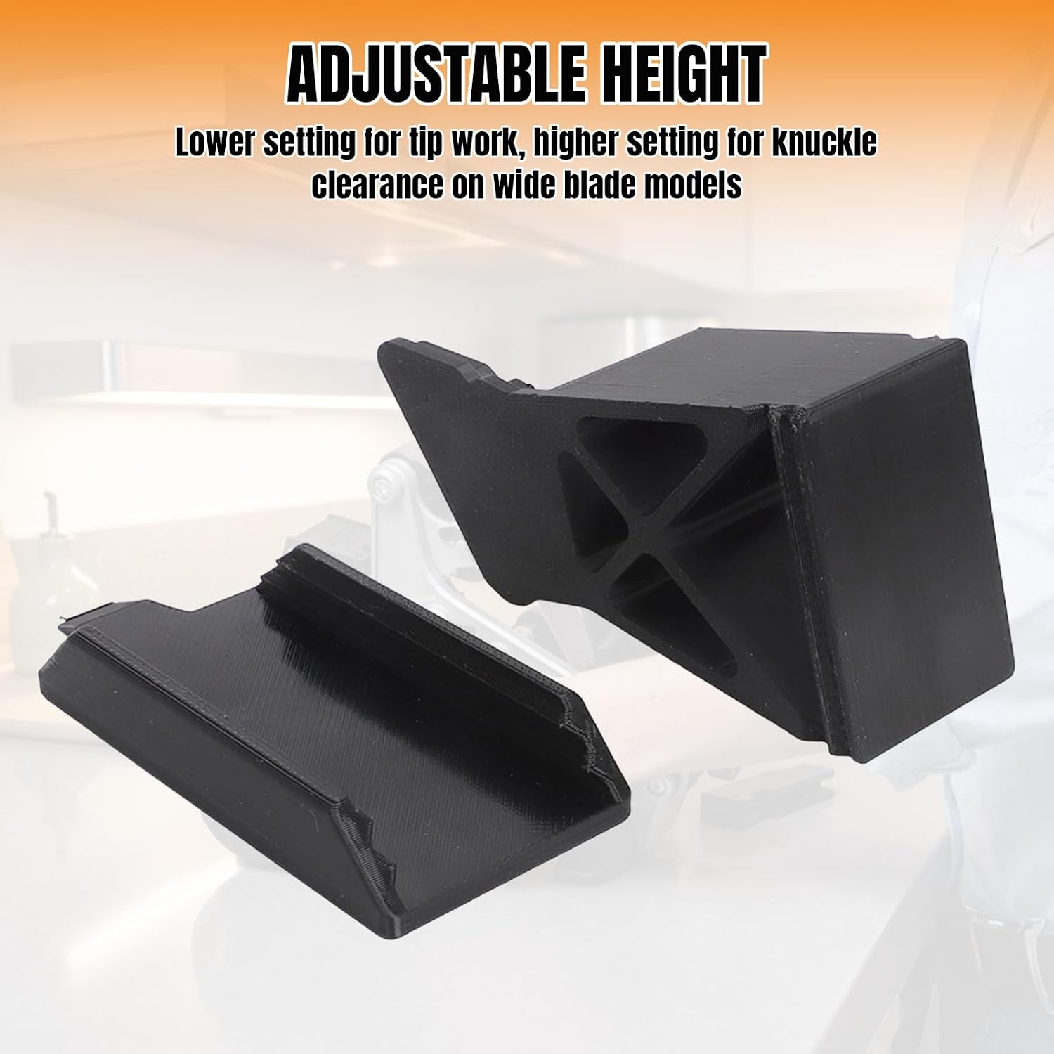 Adjustable Height Riser Stand for Work Sharp Ken Onion MK2 | Black Finish, Adjustable Height, Reversible,Aluminum Construction, Blade Grinder Accessory