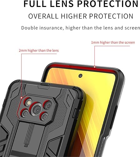 Miniatura 4 de Asuwish Funda de teléfono para Xiaomi Poco X3 ProPocoX3 NFCPoco X3 con protector de pantalla de vidrio templado y soporte delgado accesorios móviles