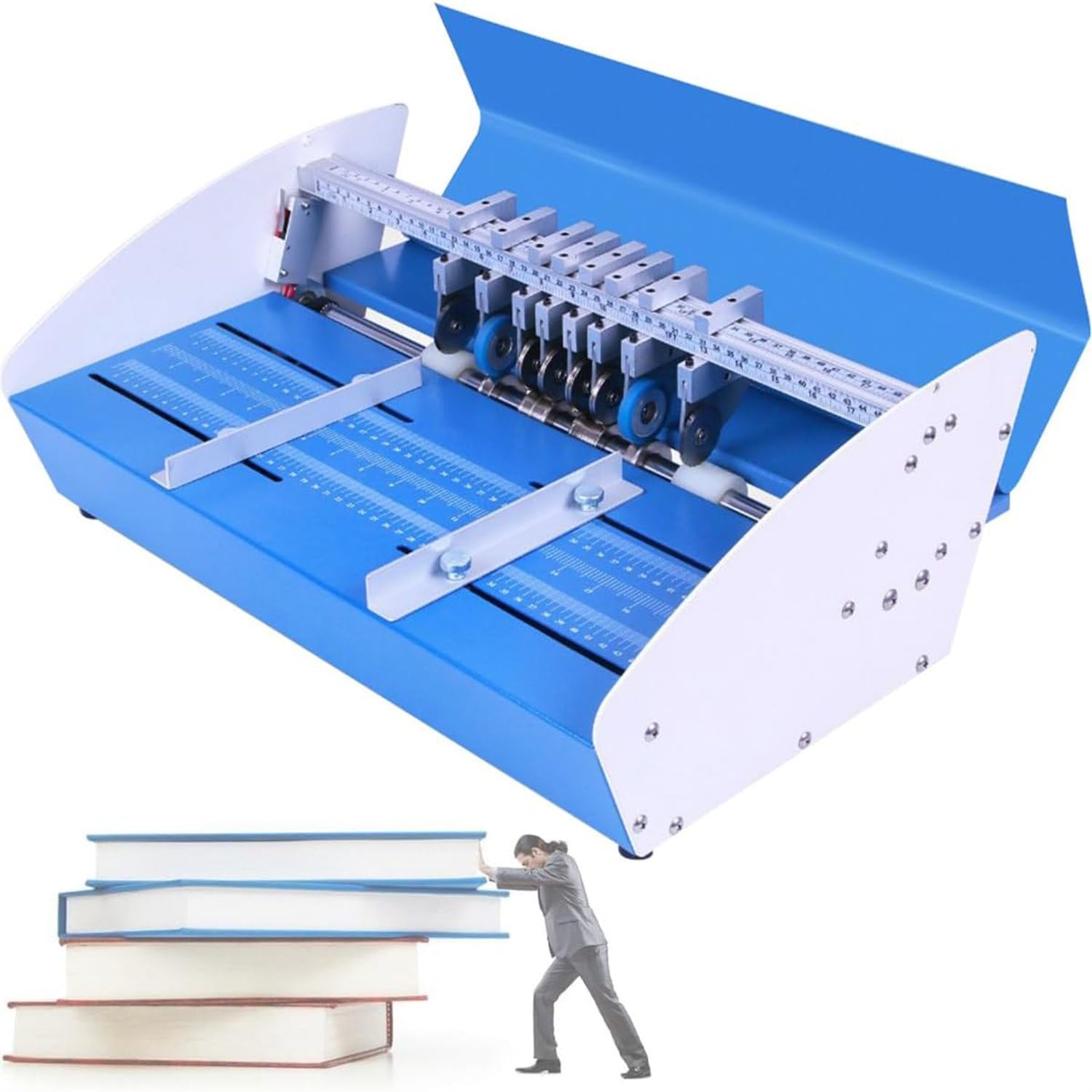 Perforadora de papel 3 en 1, máquina de plegado de metal resistente para puntuación de líneas punteadas, herramienta de corte de papel para manualidades