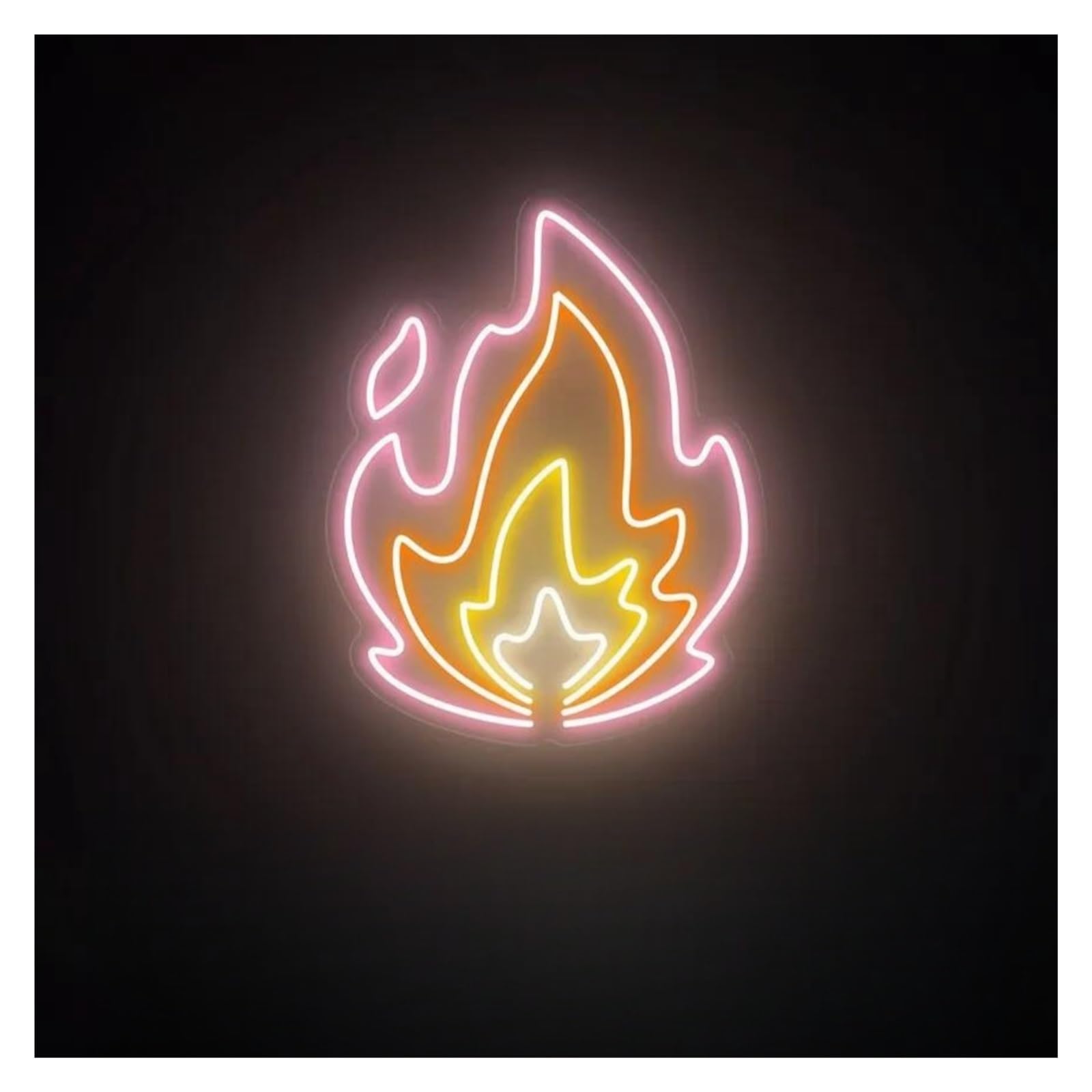 LEMST Signs Lamp Fire Neon Signs USB Powered, Adjustable Brightness Neon Lights Flame Suitable for Bistro Party Decor Flame Neon Light(D,31cmx40cm)