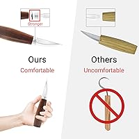 Vista 5 de Cor cordium Kit de corte de madera con bloques de tilo para adultos y principiantes, el juego de tallado incluye 3 cuchillos viejos y 8 bloques