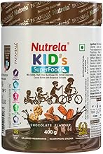 Nutrela Kids Protein Powder - 400g, Chocolate Flavour | Helps in Memory and Brain Development | Improve Muscle Mass, Bone and Teeth Strength