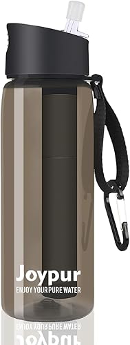 Botella de agua portátil de ultra filtración de 0.01 m  Botella de agua reutilizable sin BPA filtrada de 4 etapas  para supervivencia, senderismo,