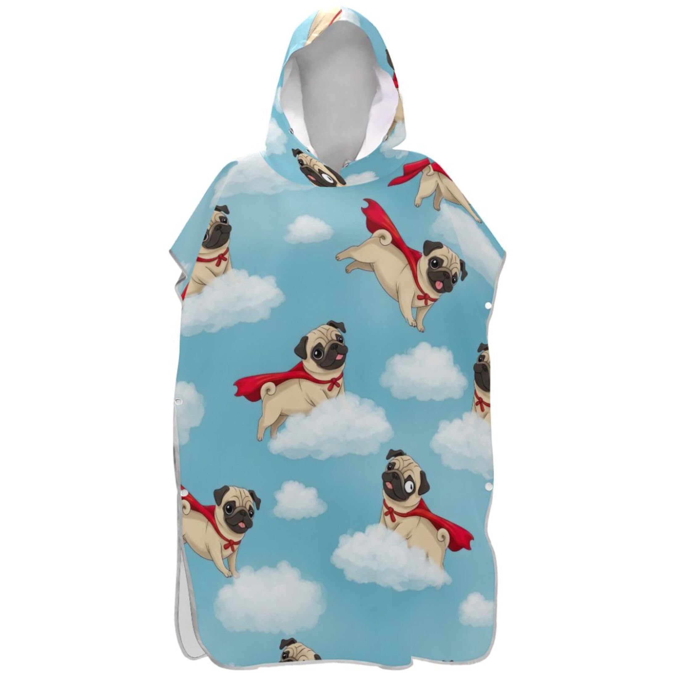 Ponchos de plage pour homme et adulte bleu nuageux carlin