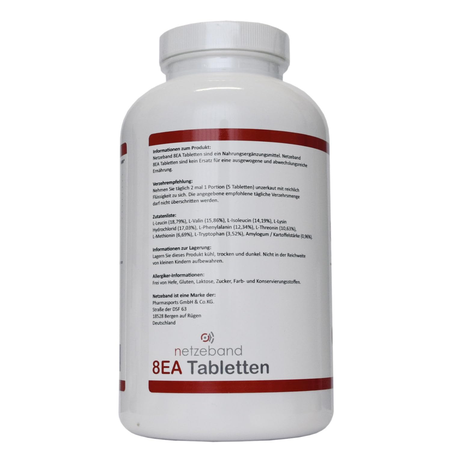 8 essentielle Amino Pattern 8EA - Aminosäuren 240 vegane Tabletten im optimalen Verhältnis L-Leucin, L-Valin, L-Isoleucin, L-Phenylalanin, L-Lysin, L-Threonin, L-Methionin und L-Tryptophan