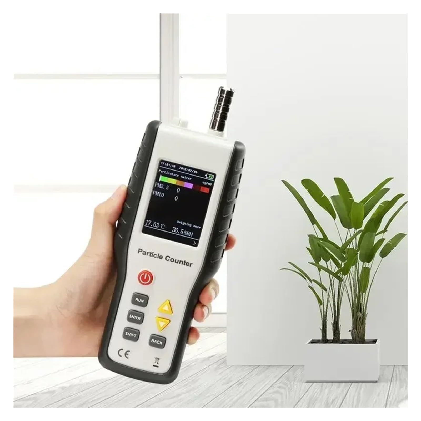Monitor Jakości Powietrza, HT-9600 Detektor PM2,5 PM10 Licznik Cząstek Pyłu Zanieczyszczenia Powietrza Miernik 2,8 Cala Wyświetlacz LCD